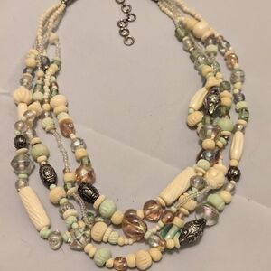 Multi-strand beaded necklace